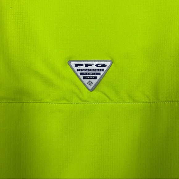 Men’s Columbia Small PFG Shirt Long Sleeve Bright Green Omni Shade - Picture 4 of 10
